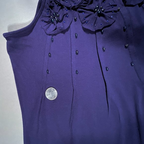 INC International Concepts Blue Top with Beads Size Medium - Picture 10 of 13